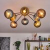 Koyoto Plafondlamp, Kogellampje 85 cm Blauw, Goud, Koperkleurig, 8-lichts
