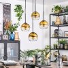 Koyoto Hanglamp, Kogellampje, Cluster hanglamp 35 cm Goud, Duidelijk, 4-lichts