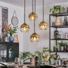 Koyoto Hanglamp, Kogellampje, Cluster hanglamp 35 cm Goud, Duidelijk, 4-lichts