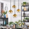 Koyoto Hanglamp, Kogellampje, Cluster hanglamp 35 cm Goud, Duidelijk, 4-lichts