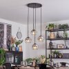 Koyoto Hanglamp, Kogellampje, Cluster hanglamp 35 cm Chroom, Duidelijk, Rookkleurig, 4-lichts