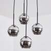 Koyoto Hanglamp, Kogellampje, Cluster hanglamp 35 cm Chroom, Rookkleurig, 4-lichts
