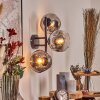 Ripoll Kogellampje, Wandlamp Chroom, Duidelijk, Rookkleurig, 3-lichts