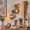 Ripoll Kogellampje, Wandlamp Chroom, Duidelijk, Rookkleurig, 3-lichts