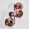 Ripoll Kogellampje, Wandlamp Koperkleurig, 3-lichts