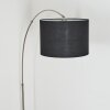 Bassagoda Staande lamp, Booglampen Nikkel mat, Zwart, 1-licht, Stoffen lampenkap