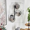 Gastor Kogellampje, Wandlamp Rookkleurig, 3-lichts