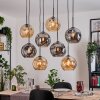 Ripoll Hanglamp, Kogellampje, Hanglamp Natuurlijke kleuren, Zwart, 8-lichts