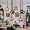 Ripoll Hanglamp, Kogellampje, Hanglamp Natuurlijke kleuren, Zwart, 8-lichts