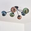 Koyoto Plafondlamp, Kogellampje 74 cm Blauw, Groen, Koperkleurig, 6-lichts