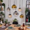 Gastor Hanglamp, Kogellampje, Hanglamp Amber, Goud, Duidelijk, Rookkleurig, 6-lichts
