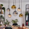 Gastor Hanglamp, Kogellampje, Hanglamp Amber, Goud, Duidelijk, Rookkleurig, 6-lichts