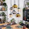 Gastor Hanglamp, Kogellampje, Hanglamp Amber, Goud, Duidelijk, Rookkleurig, 6-lichts