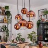Gastor Hanglamp, Kogellampje, Hanglamp Duidelijk, Koperkleurig, 6-lichts