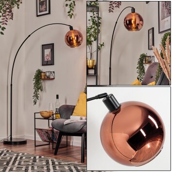 Koyoto Staande lamp, Booglampen Zwart, 1-licht