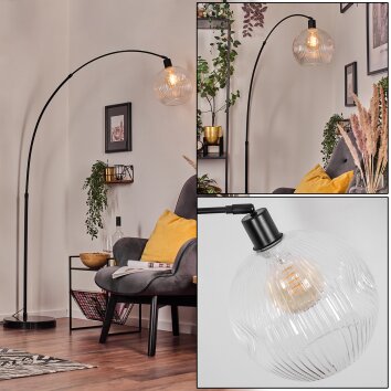 Ripoll Staande lamp, Booglampen Zwart, 1-licht