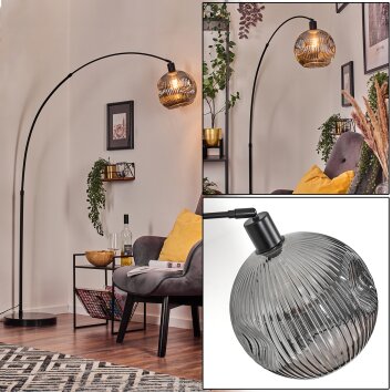 Ripoll Staande lamp, Booglampen Zwart, 1-licht