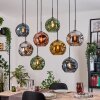 Ripoll Hanglamp, Kogellampje, Hanglamp Natuurlijke kleuren, Zwart, 8-lichts