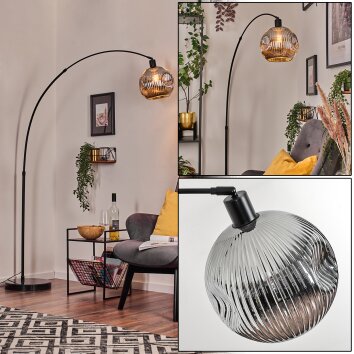 Ripoll Staande lamp, Booglampen Zwart, 1-licht