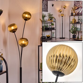 Koyoto Kogellampje, Staande lamp Goud, 3-lichts