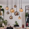 Ripoll Hanglamp, Kogellampje, Hanglamp Natuurlijke kleuren, Zwart, 8-lichts