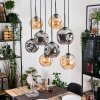 Ripoll Hanglamp, Kogellampje, Hanglamp Natuurlijke kleuren, Zwart, 8-lichts