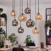 Ripoll Hanglamp, Kogellampje, Hanglamp Natuurlijke kleuren, Zwart, 8-lichts