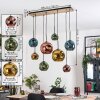 Ripoll Hanglamp, Kogellampje, Hanglamp Natuurlijke kleuren, Zwart, 8-lichts