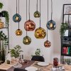 Ripoll Hanglamp, Kogellampje, Hanglamp Natuurlijke kleuren, Zwart, 8-lichts