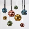 Ripoll Hanglamp, Kogellampje, Hanglamp Natuurlijke kleuren, Zwart, 8-lichts