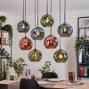 Ripoll Hanglamp, Kogellampje, Hanglamp Natuurlijke kleuren, Zwart, 8-lichts