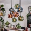 Ripoll Hanglamp, Kogellampje, Hanglamp Natuurlijke kleuren, Zwart, 8-lichts