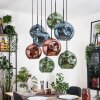 Ripoll Hanglamp, Kogellampje, Hanglamp Natuurlijke kleuren, Zwart, 8-lichts