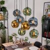 Ripoll Hanglamp, Kogellampje, Hanglamp Natuurlijke kleuren, Zwart, 8-lichts