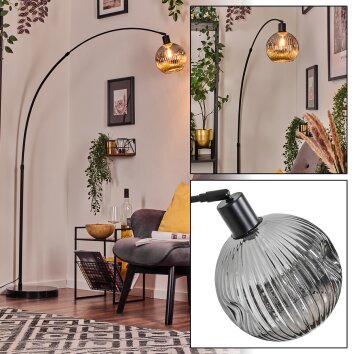 Ripoll Staande lamp, Booglampen Zwart, 1-licht