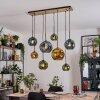 Ripoll Hanglamp, Kogellampje, Hanglamp Natuurlijke kleuren, Zwart, 8-lichts