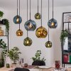 Ripoll Hanglamp, Kogellampje, Hanglamp Natuurlijke kleuren, Zwart, 8-lichts