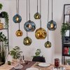 Ripoll Hanglamp, Kogellampje, Hanglamp Natuurlijke kleuren, Zwart, 8-lichts