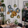 Ripoll Hanglamp, Kogellampje, Hanglamp Natuurlijke kleuren, Zwart, 8-lichts