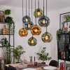 Ripoll Hanglamp, Kogellampje, Hanglamp Natuurlijke kleuren, Zwart, 8-lichts