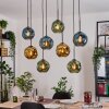 Ripoll Hanglamp, Kogellampje, Hanglamp Natuurlijke kleuren, Zwart, 8-lichts