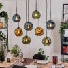 Ripoll Hanglamp, Kogellampje, Hanglamp Natuurlijke kleuren, Zwart, 8-lichts