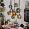 Ripoll Hanglamp, Kogellampje, Hanglamp Natuurlijke kleuren, Zwart, 8-lichts