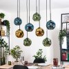 Ripoll Hanglamp, Kogellampje, Hanglamp Natuurlijke kleuren, Zwart, 8-lichts