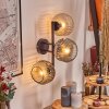 Ripoll Kogellampje, Wandlamp Amber, Duidelijk, Rookkleurig, 3-lichts