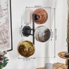 Ripoll Kogellampje, Wandlamp Chroom, Goud, Koperkleurig, Rookkleurig, 3-lichts