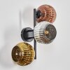 Ripoll Kogellampje, Wandlamp Chroom, Goud, Koperkleurig, Rookkleurig, 3-lichts