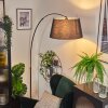 Bassagoda Staande lamp, Booglampen Zwart, 1-licht, Stoffen lampenkap
