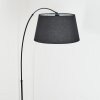 Bassagoda Staande lamp, Booglampen Zwart, 1-licht, Stoffen lampenkap