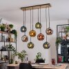 Ripoll Hanglamp, Kogellampje, Hanglamp Natuurlijke kleuren, Zwart, 8-lichts